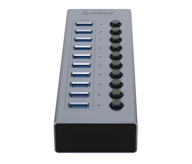 Orico 10x USB-A 3.0 z włącznikami - szary - 1343438 - zdjęcie 2